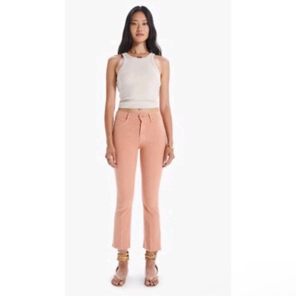 MOTHER The Insider Ankle Fray Jeans 28 Terracotta‎ Crop Flare Bootcut